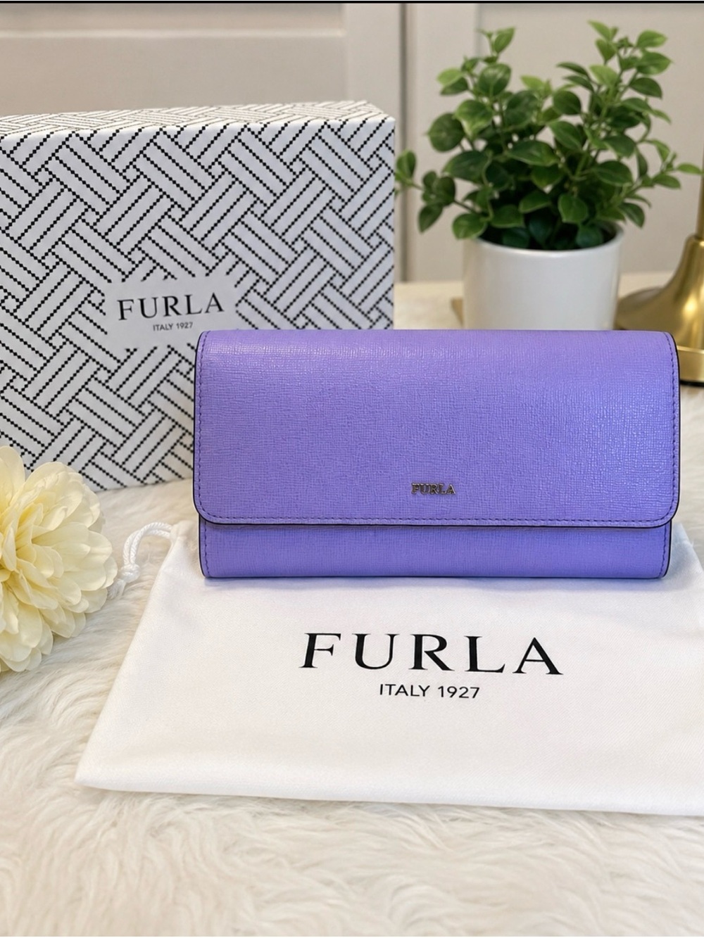 Furla Lavender Saffiano Leather Wallet